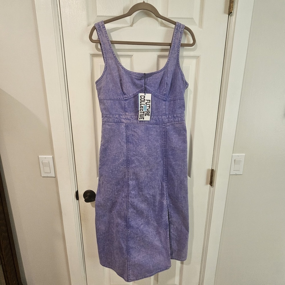Future Collective - Distressed Purple Denim Jumper Size Large NWT